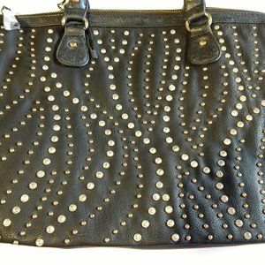 Dark Grey Blackish Rhinestone Wave Pattern Handbag